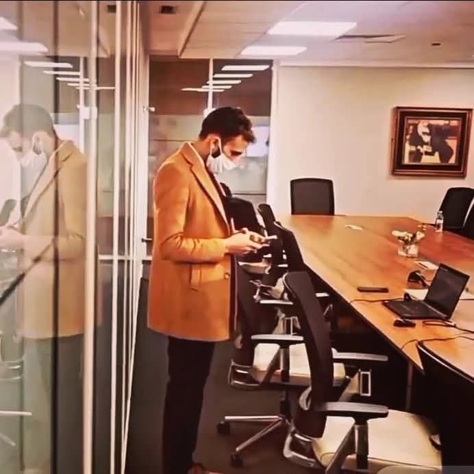 A boardroom before a meeting