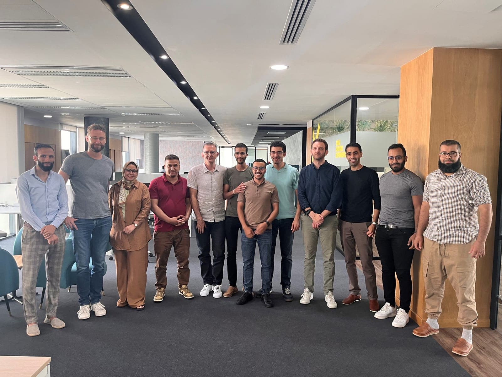 Ismail Essabar with the wider engineering team in the office